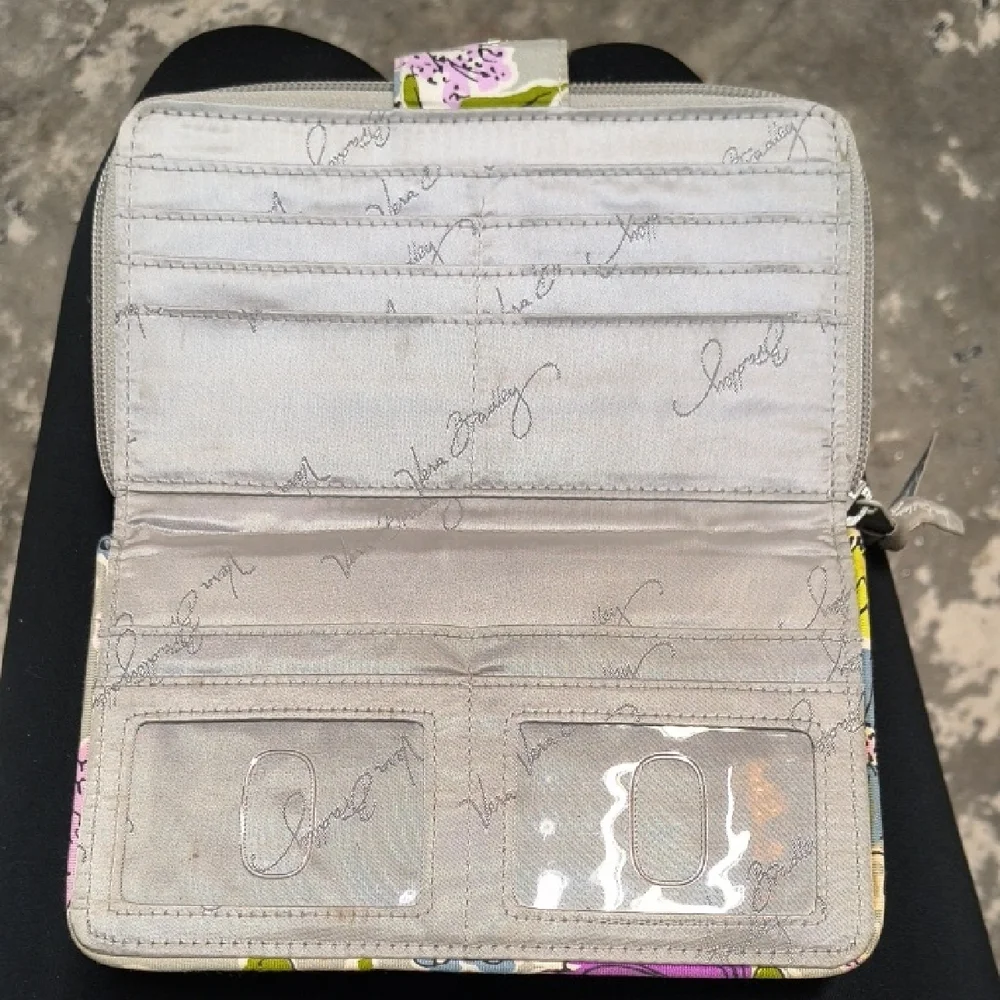 Vera Bradley Floral Zip Wallet in Purple, Pink, Blue & Green - Picture 2 of 4